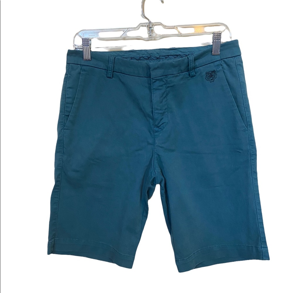 Kenzo teal size medium (40) cotton chino shorts.